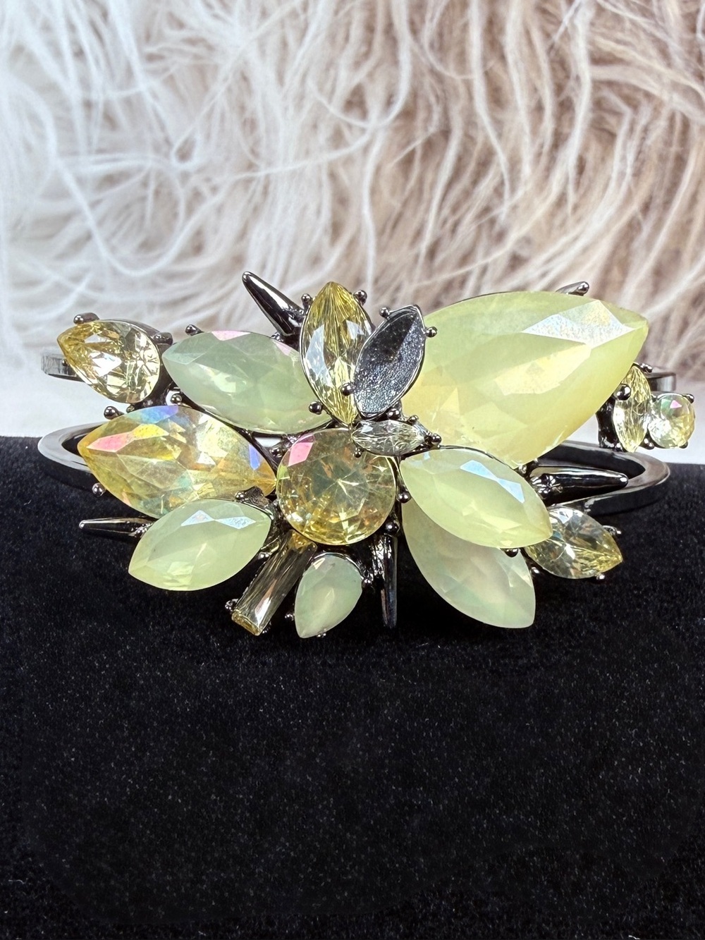Gorgeous raised flower bling statement bracelet